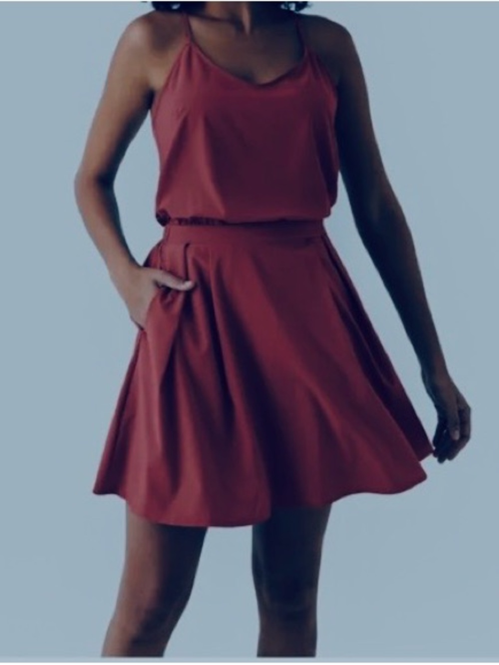 MEDIUM. HALARA CUT OUT SLIP MINI DRESS